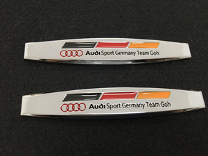 アウディ AUDI カーステッカー プレート 金属製 車用デカール エンブレム フェンダーバッジ シール 傷を隠す 2枚セット　53番