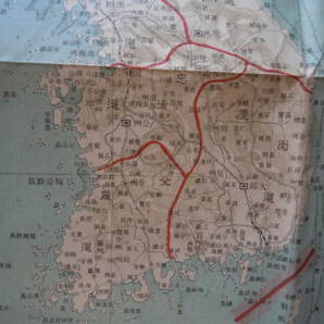 最新・日露戦局地図。1898年5月7日旅順口追加条約の露清中立地帯と露國租借地が赤点線で記入。浦塩斯徳港（ソ連ウラジオストク）・旅順港の画像6