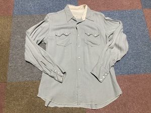 即決 【50's VINTAGE ウエスタン 長袖シャツ M】 ビンテージ ROCKABILLY ロカビリー