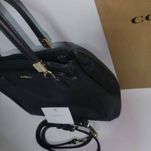 未使用に近い//COACH コーチ (27886 )レザー 2WAY クロスボディ ハンドバッグ トート ショルダー 斜め掛けかばん 手提げブラックの画像3