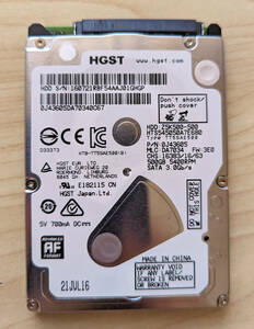 HGST Z5K500-500 HTS545050A7E680 500GB,SATA,2.5インチ