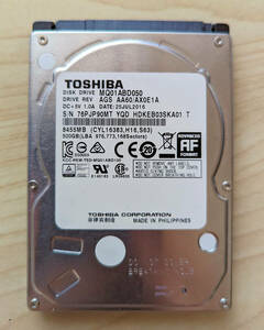 TOSHIBA MQ01ABD050 500GB,SATA 2.5インチ