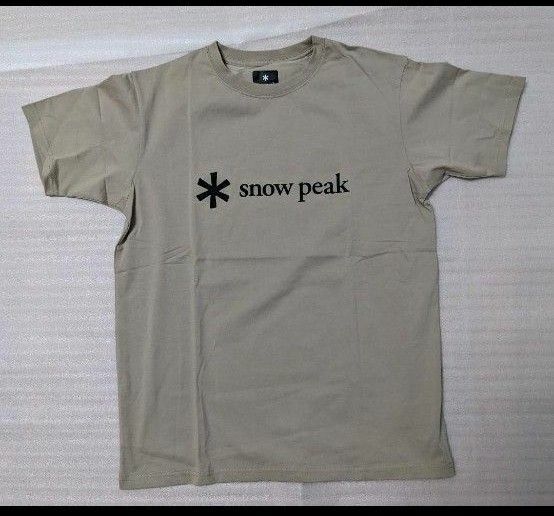 新品 snow peak 半袖 Tシャツ M フロントロゴ ベージュ メンズ スノーピーク snowpeak アウトドア キャンプ