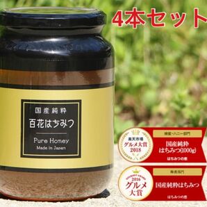 【お買い得4個セット】国産純粋はちみつ 百花はちみつ 1kg 蜂蜜 非加熱