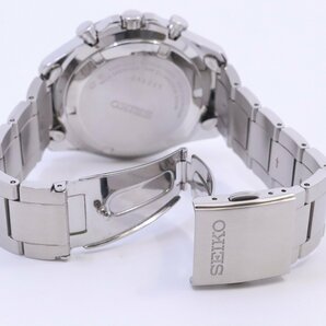 【美品】SEIKO セイコー スピリット クロノグラフ メンズ クォーツ アイスブルー文字盤 純正SSベルト SBTR029 / 8T63-00D0【いおき質店】の画像6