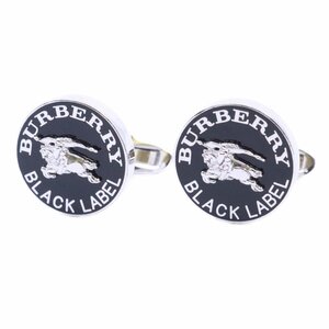 BURBERRY BLACK LABEL バーバリーブラックレーベル カフス カフリンクス ブラック×シルバー【いおき質店】