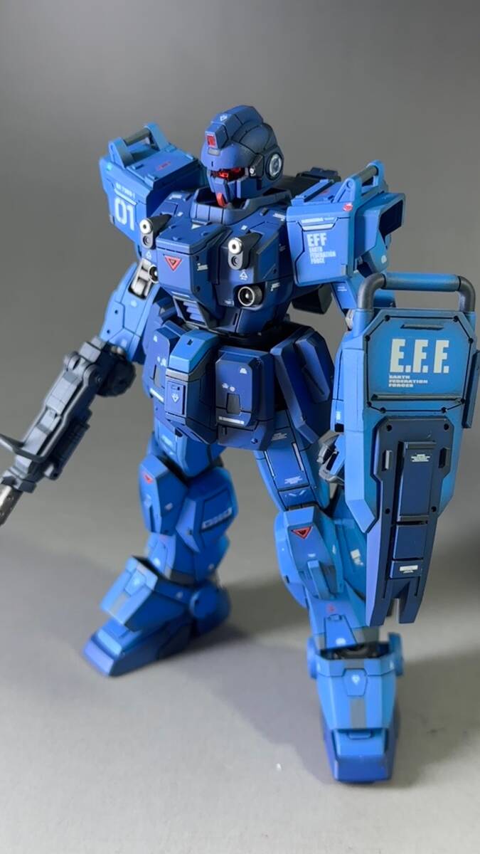 ◆◇ [Bemaltes/fertiggestelltes Produkt] HGUC 1/144 HGUC Blue Destiny Unit 1 EXAM Mobile Suit Gundam Gaiden Shivering Blue Sujibori, kleinere Modifikation ◇◆, Charakter, gundam, Fertiges Produkt