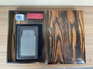 [ top class black persimmon material ] cheap wistaria . Takumi .. wood grain inkstone case finger thing .