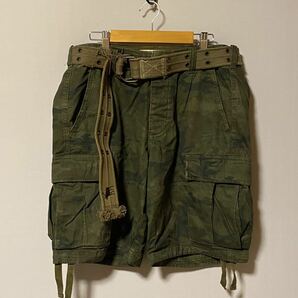 ベルト付 Abercrombie&Fitch アバクロ カーゴパンツ 迷彩 ショートパンツ ハーフパンツ VINTAGE加工 古着 ARMYミリタリーの画像1