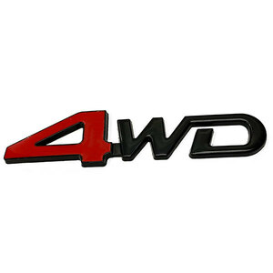 エンブレム 4WD ステッカー カスタム パーツ カー用品 3D プレミアム バックドア 外装パーツ Dタイプ レッド×ブラック