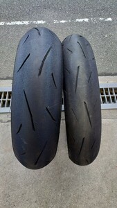 110/70/R17 150/60/R17 ダンロップ　α-13SP　Hレンジ CBR250RR MC51 前後セット　スポーツマックス　中古 250cc　バイク JP250 タイヤ