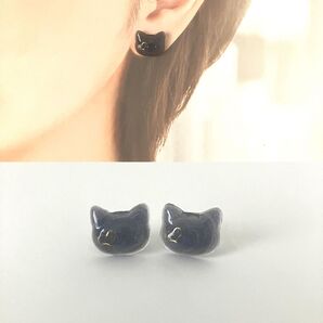 ハート猫ちゃん樹脂ピアス どれかおひとつお選びください