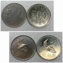 韓国硬貨　コイン　硬貨　500ウォン　100ウォン　50ウォン　韓国紙幣　海外コイン　外国銀貨　11枚まとめて_画像3