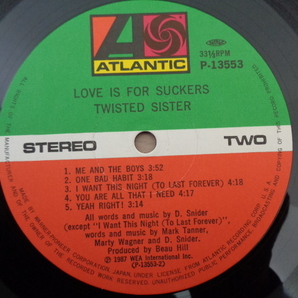 ★帯付 美盤 トゥイステッド・シスターTwisted Sister/ラヴ・イズ・フォー・サッカーズ Love Is For Suckers  LP★の画像5