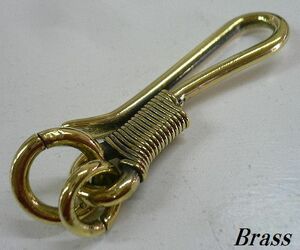 真鍮製Brass釣り針ブラス キーフック キーホルダー/ウォレットチェーン等のカスタムパーツに◎