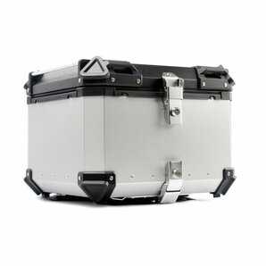 リアボックス モノキーケース バイク用トップケース 取り付け金具付き 大容量45L 背もたれパッドなし 収納ケース 防水 鍵2本 シルバーの画像1