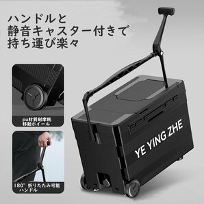 釣り用クーラーボックス 多機能32L 座れる頑丈マッスルボディ 防水 ハンドル キャスター付 漁具装備収納 釣り 保冷 脚高さ調整可 水栓付きの画像3