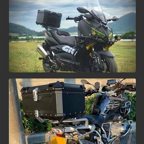 リアボックス モノキーケース バイク用トップケース 取り付け金具付き 大容量80L バイク用 ハンドル付き 収納ケース 防水 鍵2本 シルバーの画像10