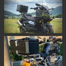 リアボックス モノキーケース バイク用トップケース 取り付け金具付き 大容量55L 背もたれパッドなし 収納ケース 防水 鍵2本 シルバー_画像10