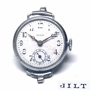 【侍】JILT ポーセリン ホワイトアラビア 手巻き SS レディース 腕時計 ヴィンテージ ジャンク品 20+460