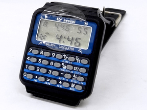 [ samurai ] Vintage 80's Hong Kong made ke cell digital calculator memory calculator wristwatch operation verification settled rare 20-288