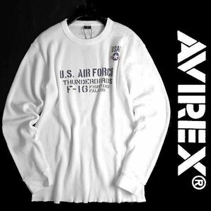 AVIREX アヴィレックス 速乾ワッフル ステンシルプリント クルーネック 長袖 Tシャツ ロンT カットソー 3130032 030 2XL ▲015▼bus220usの画像1