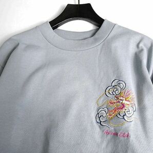 AVIREX アヴィレックス 新品 度詰め天竺 総刺繍 クルーネック 長袖 Tシャツ ロンT カットソー 3130025 391 M ▲019▼bus239usの画像3