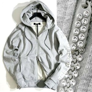 1PIU1UGUALE3 RELAXunopiuunoug.-retore rhinestone Zip sweat Parker jacket 21102U SN80 M^052Vbus9329b