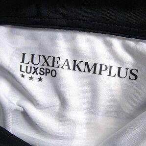 LUXEAKMPLUS リュクスエイケイエムプラス 新品 吸湿×通気 総柄ロゴ 半袖 ポロシャツ ゴルフウェア LAH-23008 SN90 M ▲029▼bus9271eの画像5