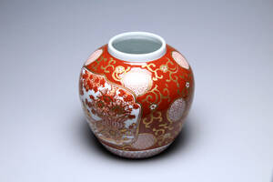 古伊万里　imari　花瓶　花籠紋　吉祥紋　色絵　茶道具／時代物／古美術／骨董品　L06429