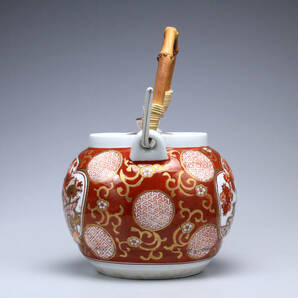 古伊万里 imari 茶瓶 花籠紋 吉祥紋 色絵 時代物／古美術／骨董品 L06432の画像6