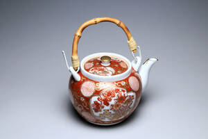 古伊万里　imari　茶瓶　花籠紋　吉祥紋　色絵　時代物／古美術／骨董品　L06432