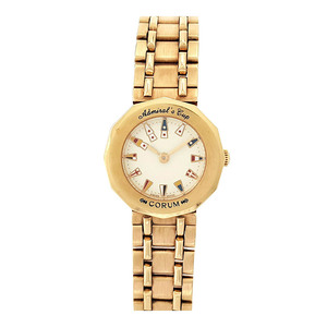 1 jpy start! Corum Admiral z cup yellow gold 2481056 quarts yellow gold lady's CORUM used [ clock ]