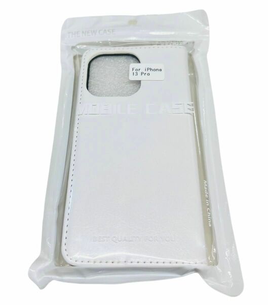 (新品)iPhone13Pro 手帳型ケース ホワイト 合皮
