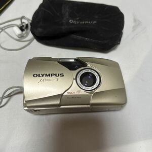 【希少】 OLYMPUS μ [mju:] -Ⅱ 35mm F2.8 動作確認済 シャッター、フラッシュOK コンパクトカメラ フィルムカメラ オリンパス