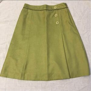 ブルーノート ひざ丈スカート ピスタチオカラー ボタン付き Aライン 膝丈 スカート グリーン 黄緑 art pepper