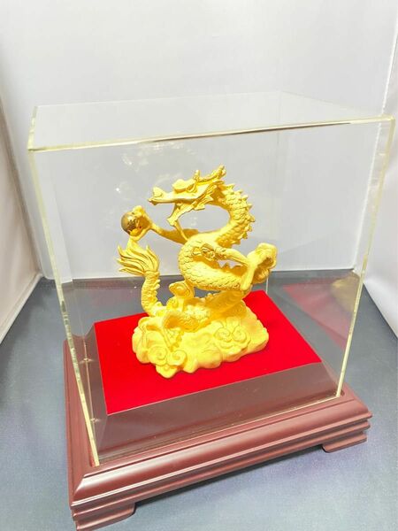 【新品】 風水 開運 進寶龍 置物 純金仕上げ