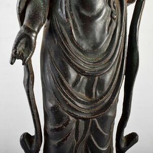 仏教美術 古鉄 聖観音菩薩像 仏像 置物 高さ約59㎝ 重さ約4.2㎏ 古玩 VOYSの画像8