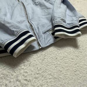 【極美品/超希少サイズ】ZARA ザラ ジップジャケット ブルゾン ブランド刻印 通気性 水色 春夏 表記XL(2XL相当)の画像5