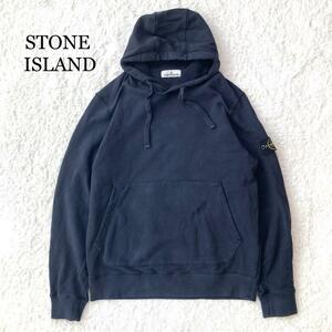 【美品】STONE ISLAND ブラック パーカー プルオーバー フーディ