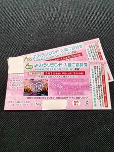 よみうりランド入園券＋乗物１回券×2枚セット 有効期限 5月31日まで