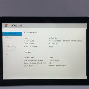 ジャンク/ Microsoft Surface Go Intel Pentium 4415Y メモリ8.19GB NVME128.03GB 【G21603】の画像4