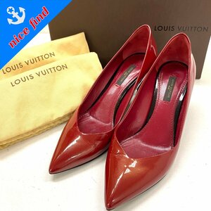 ◆ルイヴィトン LOUIS VUITTON◆ポインテッドトゥ パンプス サイズ36 約23.0cm ヒール6.5cm 赤 エナメル 保存袋/箱付 レディース シューズ