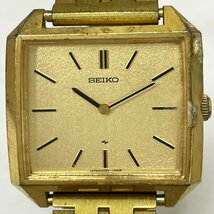 稼動品◆セイコー SEIKO◆シャリオ Chariot 2220-3340 手巻き 腕時計 メンズ ウォッチ ゴールド文字盤 SS アンティーク スクエア_画像2