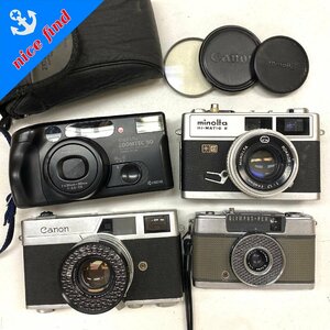 * camera set sale 4 point set * Canon Olympus Minolta Kyocera Canonet PEN-EE ZOOMTEC 90 HI-MATIC E film camera body Junk 