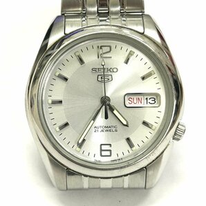 稼動品◆セイコー SEIKO◆ファイブ 5 7S26-01V0 自動巻き オートマチック 腕時計 メンズ ウォッチ シルバー文字盤 SS 裏スケ デイデイトの画像2