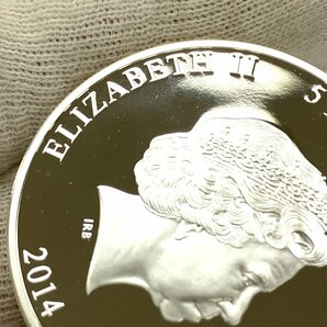 美品◆皇后陛下傘寿記念品◆2014年 クック諸島 エリザベス2世 5ドル 銀貨 プルーフ コイン 直径約3.8cm 総重量約31.54g コインケース付きの画像3