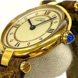 稼働品◆カルティエ Cartier◆マストヴァンドーム ヴェルメイユ 590004 クォーツ 腕時計 レディース ウォッチ アイボリー文字盤 925の画像5