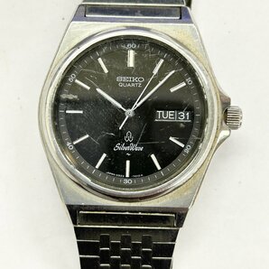 ◆セイコー SEIKO◆シルバーウェーブ silver wave 5933-701A クォーツ 腕時計 メンズ ウォッチ ブラック文字盤 SS デイデイト 不動品の画像2