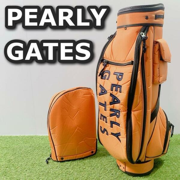 パリーゲイツ PEARLY GATES キャディバッグ ゴルフバッグ ゴルフ　オレンジ　おしゃれ　カート型　６分割　定番　人気